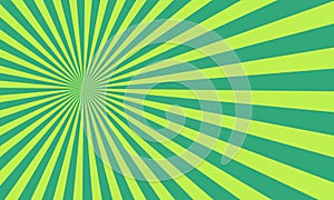 Green Background with retro rays. Color abstract ray star burst background pattern design