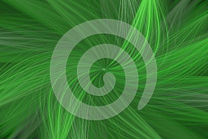 Green background with speed blurred lines forming a vortex. Abstract illustration, hypnotic pattern