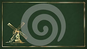 Green Background Suede with Embossed Gold Lines and Mill Emblem Deluxe