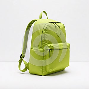 Green backpack isolated on a white background. 3d render image.