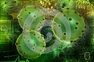 Green bacterial intruder cells causing sickness