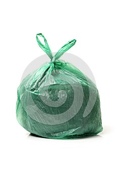 Green bag of rubbish