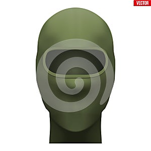 Green Balaclava hunter mask