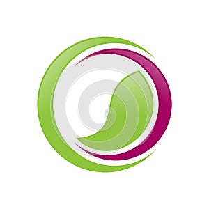 Green Balance Wellness Crescent Symbol Design