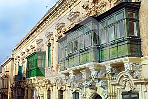 Green Balconies and Shutters, Valletta, Malta