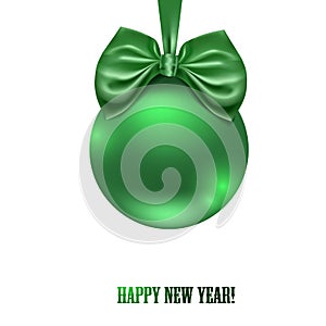 Green ball with a bow,