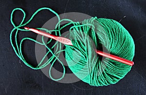 Green ball of yarn