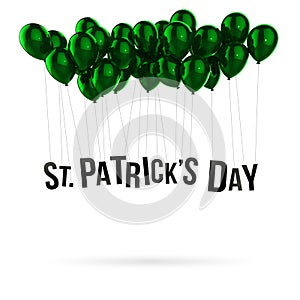 Green Balloon 3d Illustration Isolated St Patrick