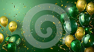 Green balloons composition background - Celebration design