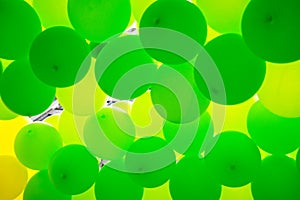 Green balloons make a nice background