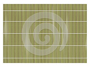 Green bamboo mat background for making sushi. Top view. Realistic texture makisu or curtain. Vector illustration.