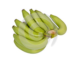 Green bananas isolated on white