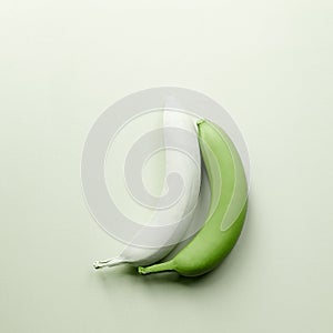 Green bananas. Minimalism