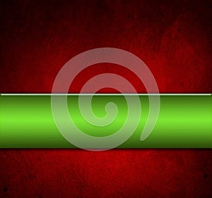 Green banner on red