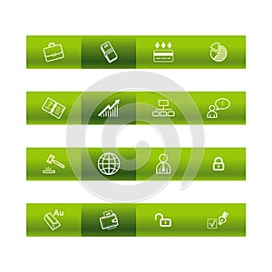 Green bar business icons