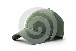 Green Baseball Cap Isolated on White Background