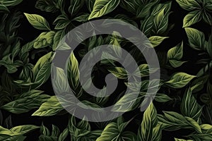 Green basil leaf texture. Generative AI