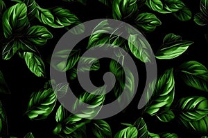 Green basil leaf texture. Generative AI