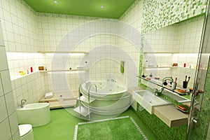 Zelený koupelna 
