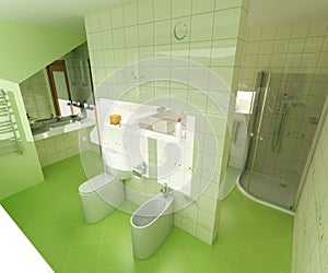 Zelený koupelna 