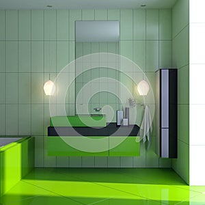 Green bathroom