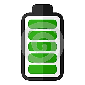 Green Battery Energy Indicator Flat Icon