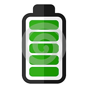 Green Battery Energy Indicator Flat Icon photo