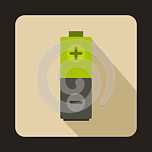 Green battery icon in flat style