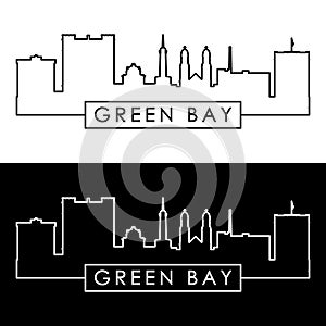 Green Bay skyline. Linear style. photo
