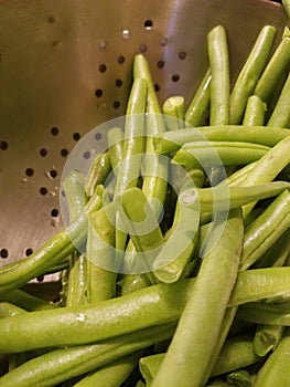 Green beans in a colandar