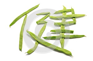 Green beans forming Chinese Health Symbol photo