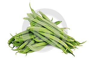 Green beans isolated on white background