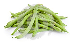 Green beans isolated on white background