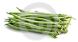 Green beans isolated on a white background. Clipping path