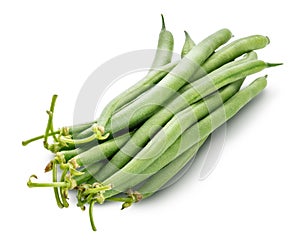 Green beans isolated on a white background. Clipping path