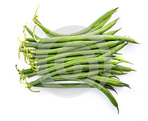 Green beans isolated on a white background. Clipping path