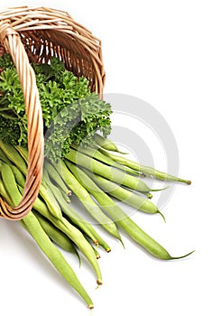 Green beans and salad