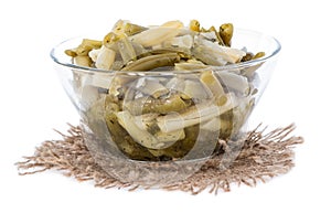 Green Beans salad on white