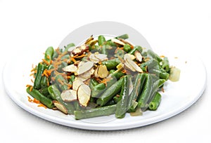 Green beans saute with almonds
