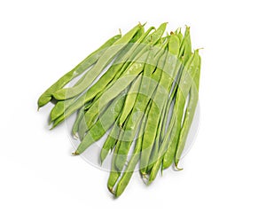 Green beans on a white background photo