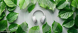 Green Beats: Eco-Friendly Sound in Harmony with Nature. Concept Eco-friendly audio, Sustainable