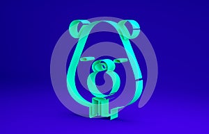 Green Beaver animal icon isolated on blue background. Minimalism concept. 3d illustration 3D render