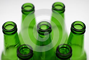 Green beer bottles