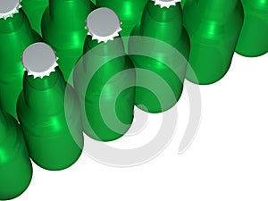 Green beer bottles