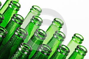 Green Beer Bottles Isolated on a white background