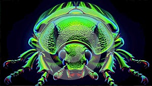 Green beetle close up