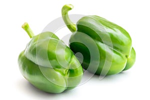 Green bell pepper. Green paprica isolated