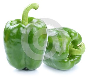 Green bell pepper peppers paprika paprikas vegetable isolated on