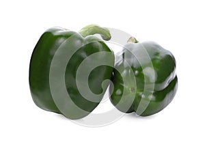 Green bell peppers isolated on white background