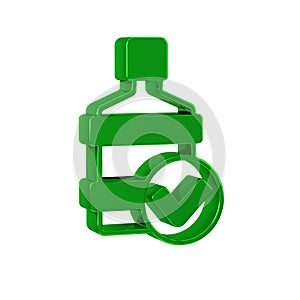 Green Big bottle with clean water icon isolated on transparent background. Plastic container for the cooler.